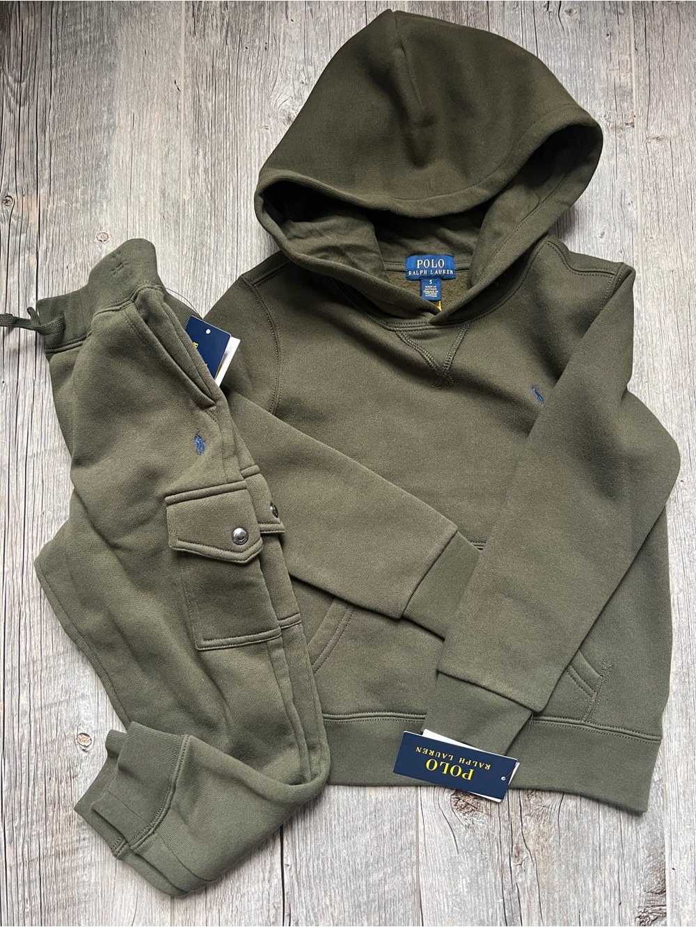 Polo by Ralph Lauren Olive Green Hooded Sweater & Jogger set